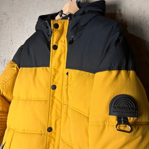 Southpole Y2K Two Tone Puffer Jacket Medium With Hood - Picture 1 of 6